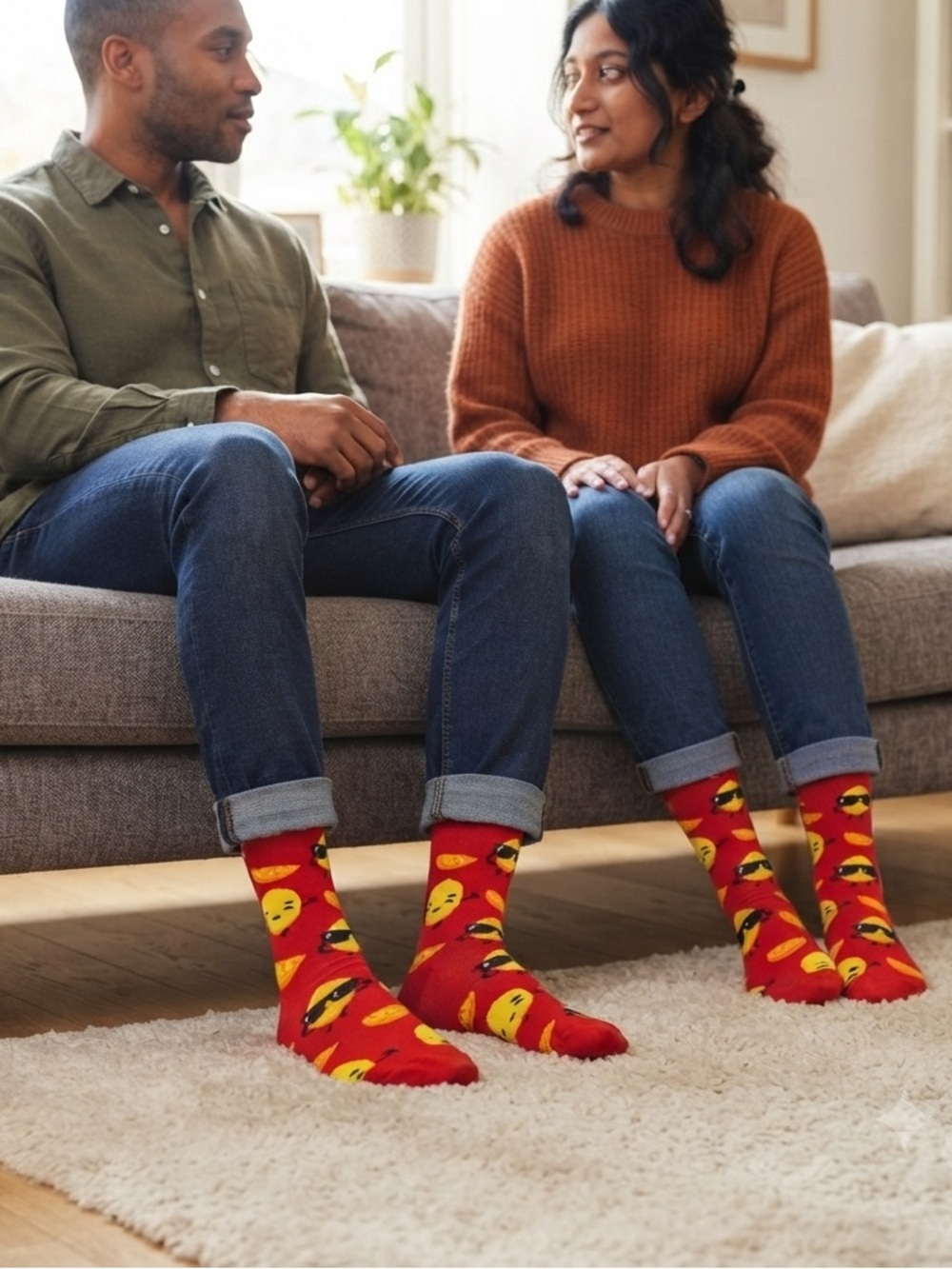 NWOT Squeeze the Day! Fun & Playful Lemon Character Crew Socks